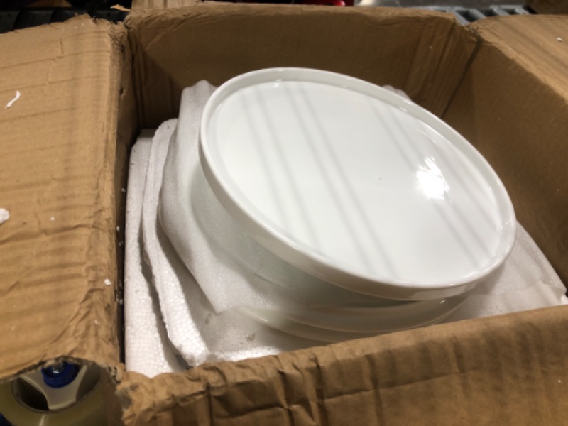 Photo 1 of 8 Pack Cake Stands Set White Ceramic Cupcake Holder Dessert Display Plate Decor Serving Platter for Party Wedding Birthday Baby Shower Celebration Home