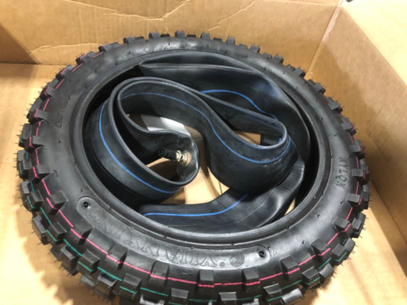 Photo 3 of RUTU 2.5-10 Dirt Bike Tire, 2.5-10" Off-Road Tire with Inner Tube TR4 Straight Valve Compatible with Off-Road Kids' Motorcycles XR50 CRF50 PW50 TTR50 JR50 DRZ70 SDG107 50SX Morini Razor SX500 2.5-10" Tire + Straight Valve inner tube