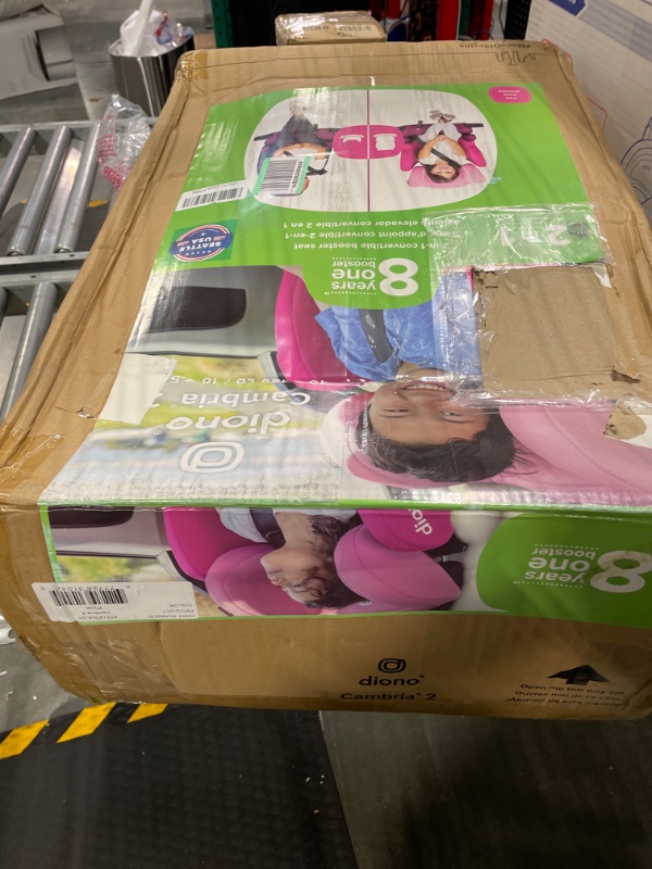 Photo 2 of Diono Cambria 2 XL 2022, Dual Latch Connectors, 2-in-1 Belt Positioning Booster Seat, High-Back to Backless Booster with Space and Room to Grow, 8 Years 1 Booster Seat, Pink NEW! Pink