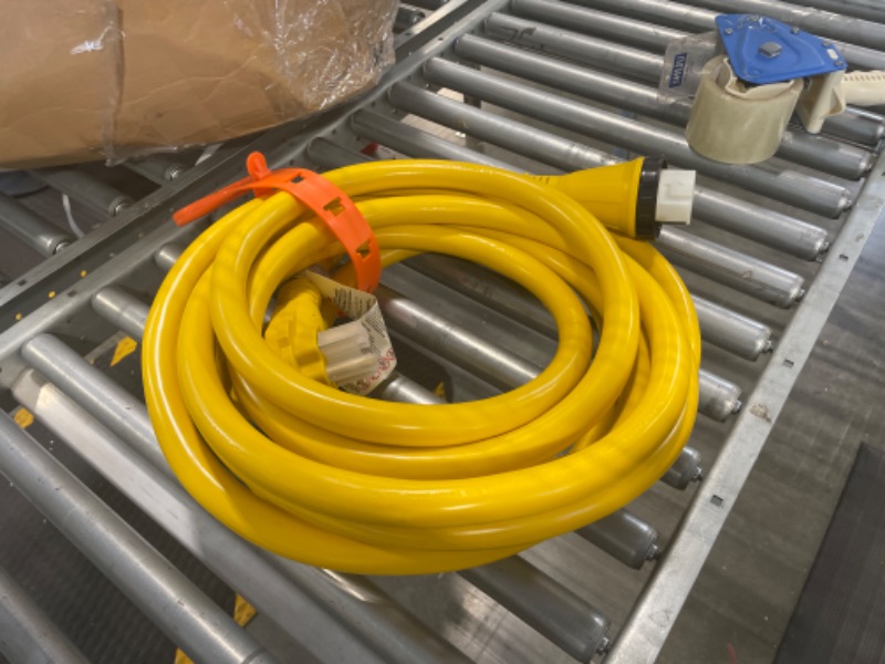 Photo 2 of Amp Up Marine & RV Cords 125v 30 amp x 25' Yellow Shore Power Boat Extension Cord, 25 ft - 21312