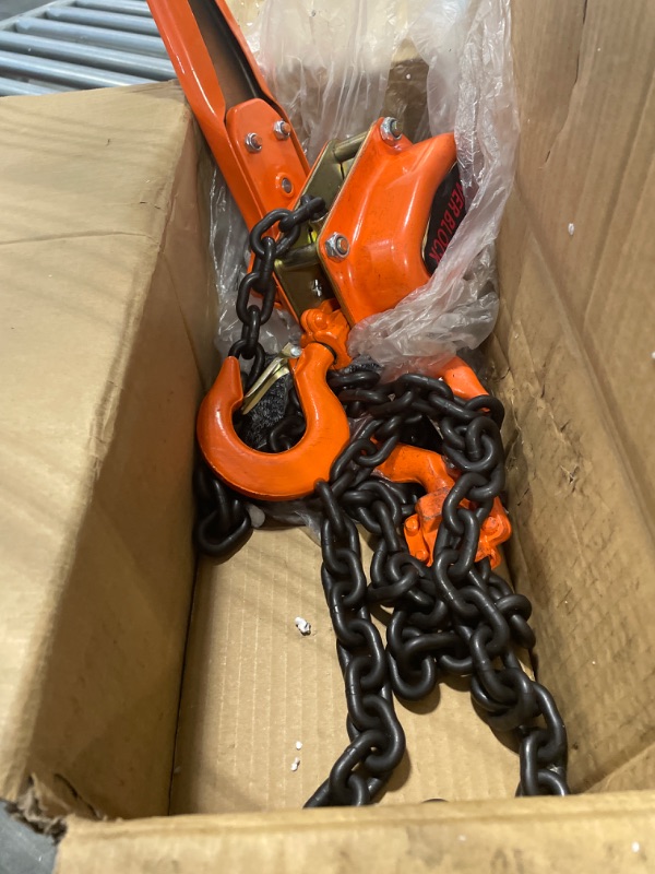 Photo 2 of SPECSTAR Lever Chain Hoist 3/4 Ton 1650 Lbs Capacity 5 Feet with 2 Heavy Duty Hooks, Chain Come Along for Warehouse Building Automotive Machinery 1650LBS 5Ft