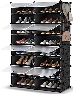 Photo 1 of 
HOMIDEC Shoe Rack, 8 Tier Shoe Storage Cabinet 32 Pair Plastic Shoe Shelves Organizer for Closet Hallway Bedroom Entryway