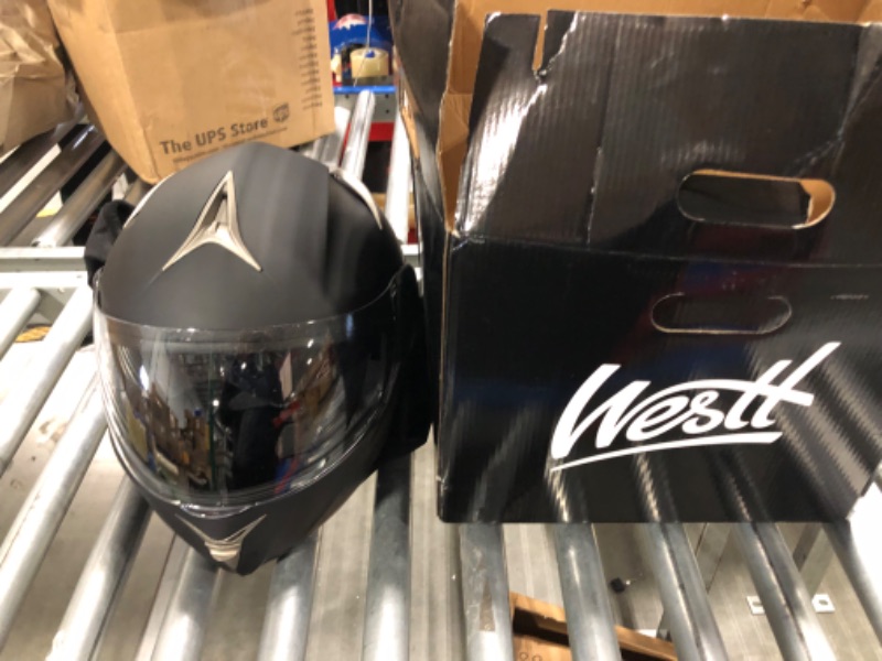 Photo 2 of Westt Open Face Motorcycle Helmet - Modular Motorcycle Helmets for Men Women - Motorcycle Helmets Dual Visor DOT Dirt Bike Helmet(S/Black Gold Torque) S (21.65-22.05 in) Black-Gold