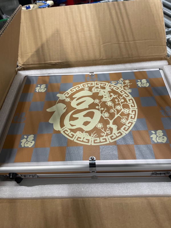 Photo 3 of Yellow Mountain Imports Champion-Size Chinese Mahjong Game Set with Aluminum Case - with 146 Tiles, 3 Dice and a Wind Indicator - for Chinese Style Gameplay Only