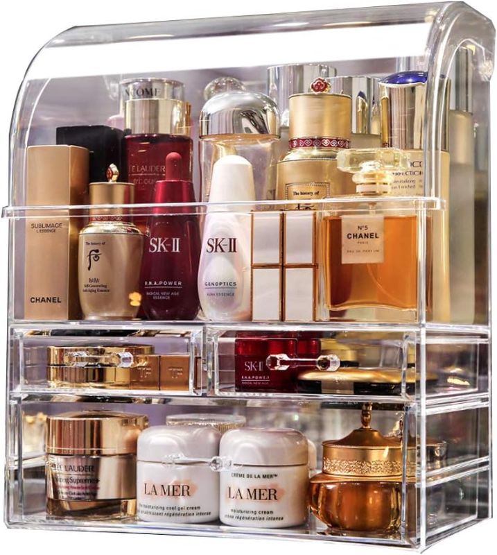 Photo 1 of 
Roll over image to zoom in





MOOCHI Professional Large Cosmetic Makeup Organizer Dust Water Proof Cosmetics Storage Display Case with Drawers

