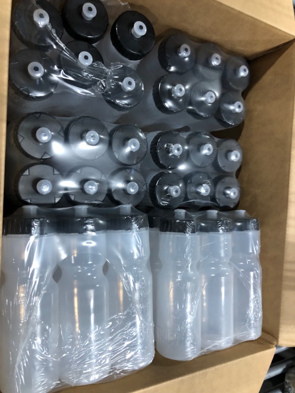 Photo 3 of 48 Strong Bulk Water Bottles | 8 Pack Sports Bottle | 22 oz. BPA-Free Easy Open with Pull Top Cap | Made in USA | Reusable Plastic Water Bottles for Adults & Kids | Top Rack Dishwasher Safe Clear