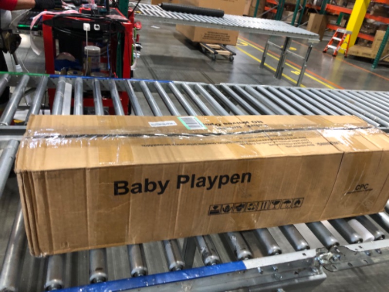 Photo 1 of Albott Baby Playpen- Foldable Playpen for Babies and Toddlers 89x89 in Baby Play Yards, 55 sq. ft Portable Baby Fence(XXL, Light Grey) XX Large (89"x89") Light Grey