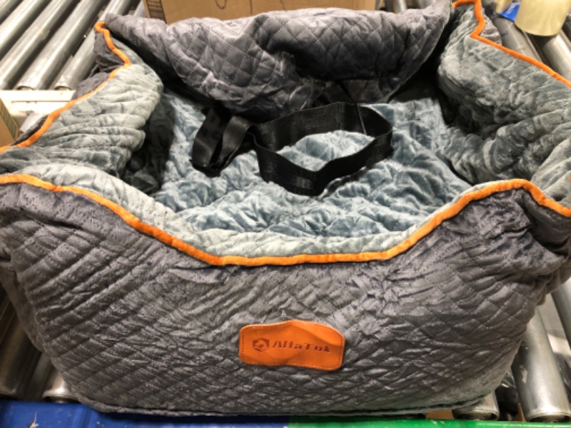 Photo 1 of AlfaTok Memory Foam Booster Dog Car Seat with Washable Removable Cover, Elevated Pet Car Seat, Anti-Slip Sturdy Dog Booster Seats for Small Dogs 25lbs, Dog Seat Belt, Storage Pocket, Dog Blankets