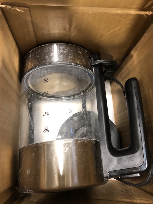 Photo 3 of 
***** NEEDS CLEANED****   Amazon Basics Electric Glass and Steel Kettle - 1.0 Liter 1.0 Liter Glass Carafe