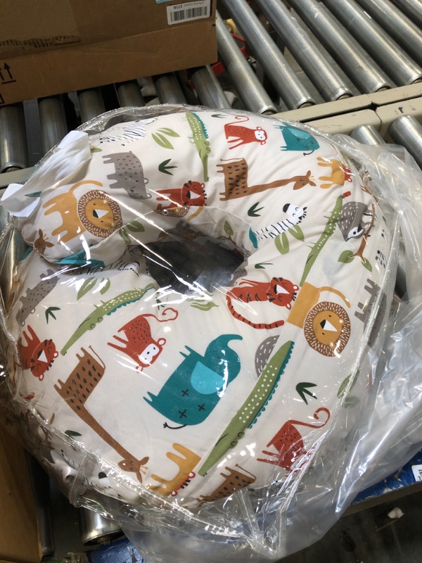 Photo 1 of Boppy Original Nursing Support, FKA Boppy Nursing Pillow, Neutral Jungle, Ergonomic Breastfeeding, Bottle Feeding, and Bonding, with Hypoallergenic Fiber Fill, with Removable Cover, Machine Washable Neutral Jungle Colors