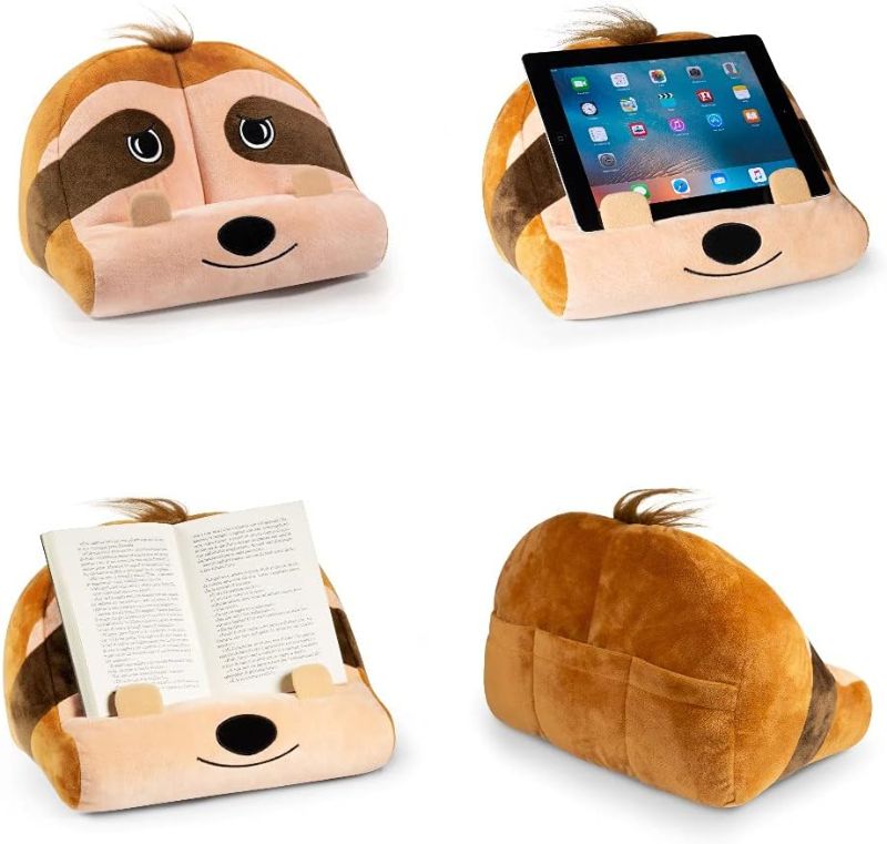Photo 1 of Cuddly Reader Children iPad Stand | Tablet Stand | Book Holder| Reading Pillow | Reading in Bed at Home | Tablet Lap Rest Cushion | Fun Novelty Gift Idea for Readers, Book Lovers (Sloth)