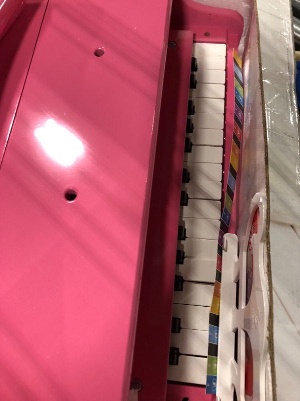 Photo 3 of Hape Happy Grand Piano in Pink Toddler Wooden Musical Instrument, L: 19.7, W: 20.5, H: 23.6 inch