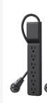 Photo 1 of Belkin Power Strip Surge Protector with 6 AC Multiple Outlets & Power Strip Surge Protector with 8 AC Multiple Outlets, 8 ft Long Flat Plug Heavy Duty Extension Cord 3 Pack Power Strip + Power Strip 2, 500 Joules