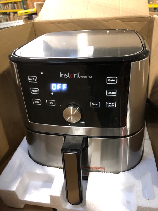 Photo 3 of Instant Vortex Plus Air Fryer Oven, 6 Quart, From the Makers of Instant Pot, 6-in-1, Broil, Roast, Dehydrate, Bake, Non-stick and Dishwasher-Safe Basket, App With Over 100 Recipes, Stainless Steel 6QT Vortex Plus