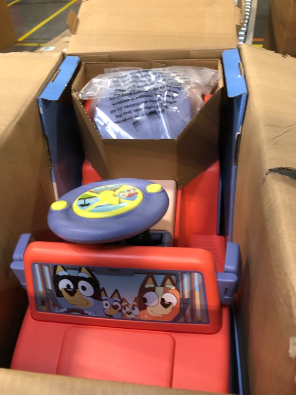 Photo 3 of Bluey 6V Ride On Car for Toddlers - Interactive Electric Car for Kids with Sound Effects & Music, Riding Toy for Boys & Girls, Includes 6V Rechargeable Battery & Charger