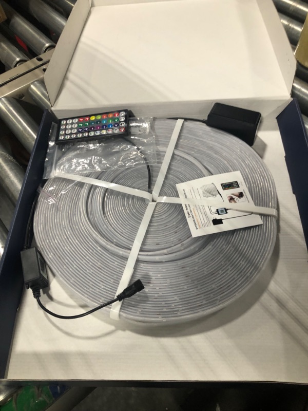 Photo 1 of AILBTON 100ft Outdoor LED Strip Lights Waterproof,IP68 Outside Led Light Strips Waterproof with Bluetooth App Remote Control,Music Sync RGB Exterior Led Rope Lights,for Balcony,Deck,Roof,Garden,Pool