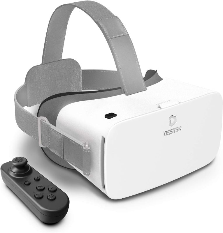 Photo 1 of DESTEK V5 VR Headset for Phone with Controller (White)
 **missing remote control*