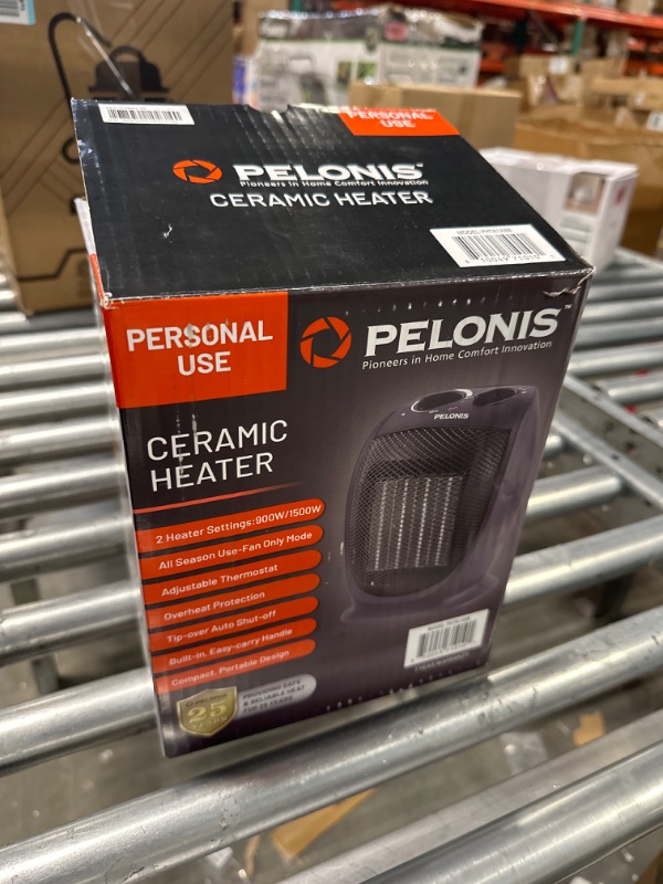 Photo 1 of PELONIS PHTA1ABB Portable, 1500W/900W, Quiet Cooling & Heating Mode Space Heater for All Season, Tip Over & Overheat Protection,for Home, Office Personal Use, Black, 7 x 5.82 x 8.54 inches PTC Heater Black