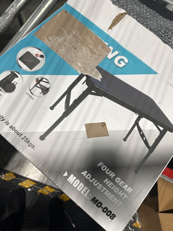 Photo 1 of Boreeman Small Folding Table, Lightweight and Height Adjustable, Perfect for Camping, Beach, Picnic Also Ideal as Lap Desk, Bed Table (Black)
