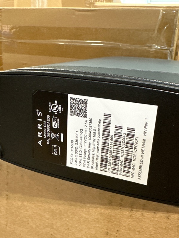 Photo 6 of ARRIS Surfboard G36 DOCSIS 3.1 Multi-Gigabit Cable Modem & AX3000 Wi-Fi Router | Comcast Xfinity, Cox, Spectrum| Four 2.5 Gbps Ports | 1.2 Gbps Max Internet Speeds | 4 OFDM Channels | 2 Year Warranty Cable Modem Router - DOCSIS 3.1 Gigabit