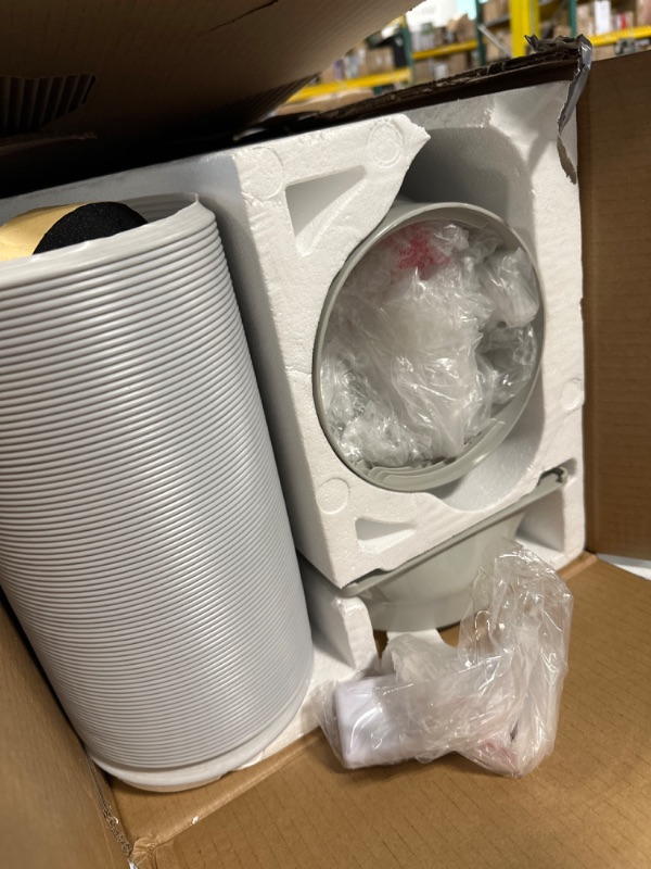 Photo 1 of 5,000 BTU Portable Air Conditioner Cools 250 sq. ft. with Dehumidifier and Remote in White
