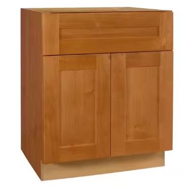 Photo 1 of Hargrove Cinnamon Stain Plywood Shaker Assembled Sink Base Kitchen Cabinet Soft Close 30 in W x 24 in D x 34.5 in H