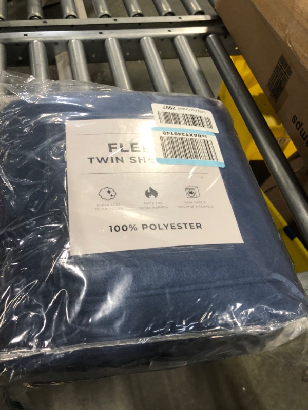 Photo 2 of Bare Home Super Soft Fleece Sheet Set - Twin Size - Extra Plush Polar Fleece, No-Pilling Bed Sheets - All Season Cozy Warmth (Twin, Dark Blue) Twin Dark Blue