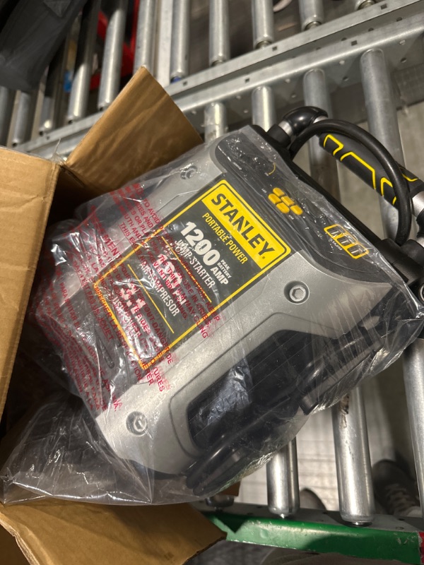Photo 1 of STANLEY J5C09D Digital Portable Power Station Jump Starter: 1200 Peak/600 Instant Amps, 120 PSI Air Compressor, 3.1A USB Ports, Battery Clamps 1,200 Peak Amps