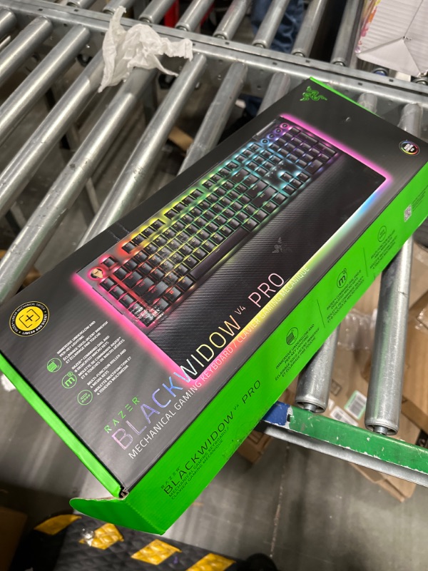 Photo 1 of Razer BlackWidow V4 Pro Wired Mechanical Gaming Keyboard: Yellow Mechanical Switches - Linear & Silent - Doubleshot ABS Keycaps - Command Dial - Programmable Macros - Chroma RGB - Magnetic Wrist Rest Yellow Switches - Linear & Silent