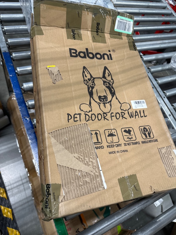 Photo 2 of Baboni Pet Door for Wall, Steel Frame and Telescoping Tunnel, Aluminum Lock, Double Flap Dog Door and Cat Door, Strong and Durable, Small, Medium, Large, X-Large