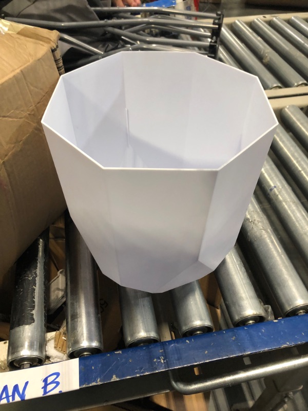 Photo 3 of Bloem Tuxton Modern Hexagon Small Planter: 10" - Casper White - Matte Finish, Durable Resin, Modern Design, Optional Drainage Holes, for Indoor and Outdoor Use, Gardening, 2.7 Gallon Capacity Casper White 10"