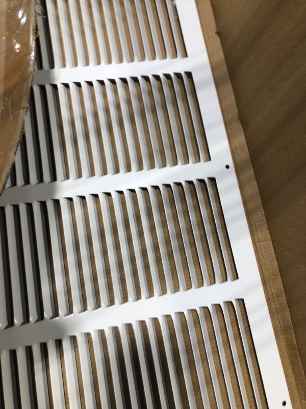 Photo 3 of 20"w X 12"h Steel Return Air Grilles - Sidewall and Ceiling - HVAC Duct Cover - White [Outer Dimensions: 21.75"w X 13.75"h] 20 X 12 White