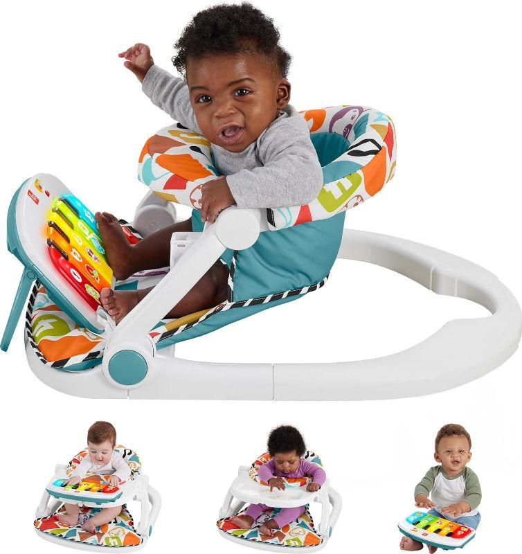 Photo 1 of Fisher-Price Portable Baby Chair, Deluxe Sit-Me-Up Seat with Kick & Play Piano Learning-Toy and Snack Tray for Babies and Toddlers