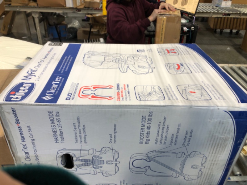 Photo 1 of Chicco MyFit ClearTex Harness + Booster Car Seat - Shadow | Black Shadow MyFit with ClearTex No Chemicals Harness&Booster Car Seat