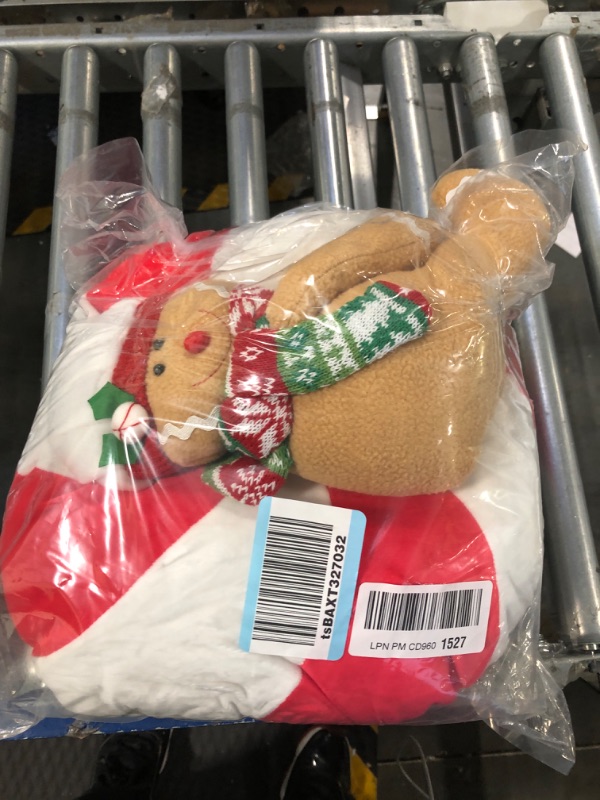 Photo 1 of Gingerbread Man Christmas Tree Topper Decorations,Unique Funny Xmas Plush Stuffed Gingerbread Hugger Decor for Christmas Tree Wine Bottle Curtain Ornaments,Ginger White Red Green