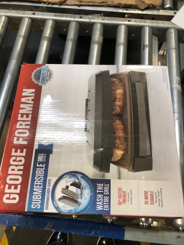 Photo 2 of George Foreman® Contact Submersible™ Grill, NEW Dishwasher Safe, Wash the Entire Grill, Easy-to-Clean Nonstick, Black/Bronze