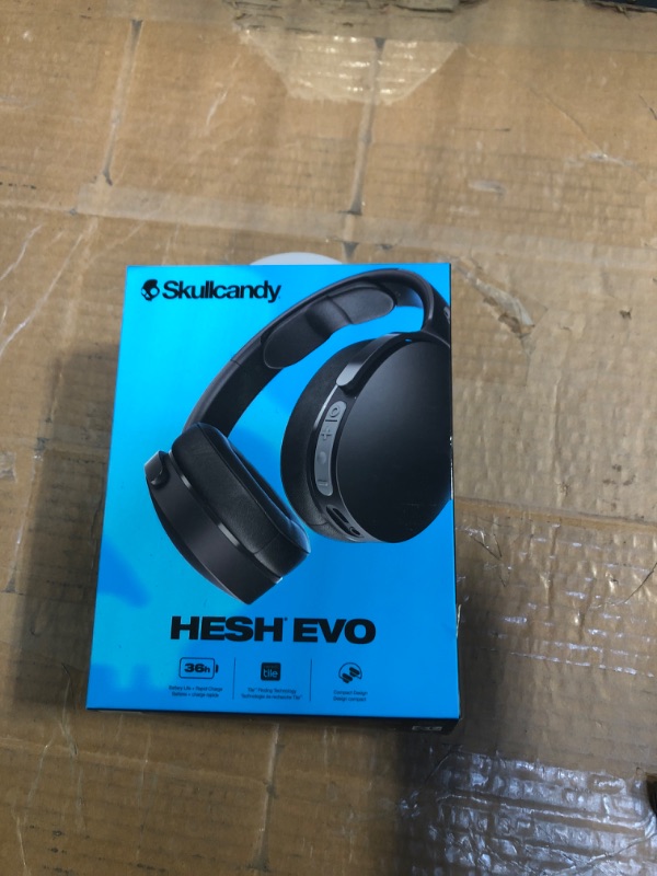 Photo 2 of Skullcandy Hesh Evo Over-Ear Wireless Headphones, 36 Hr Battery, Microphone, Works with iPhone Android and Bluetooth Devices - True Black True Black Noise Isolating