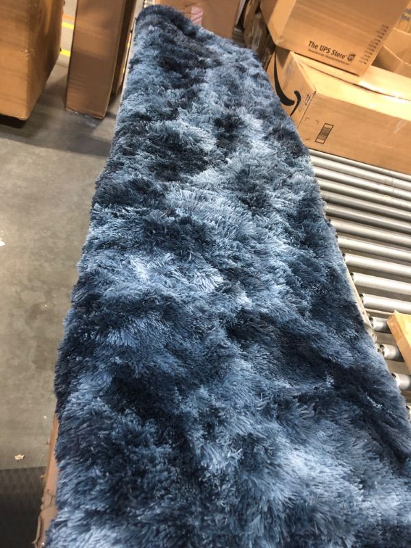 Photo 4 of Bedsure Fuzzy Blanket Queen Size - Indigo, Soft and Comfy Sherpa, Plush and Furry Faux Fur, Reversible Queen Blankets for Bed, 90x90 Inches Queen (90" x 90") Indigo