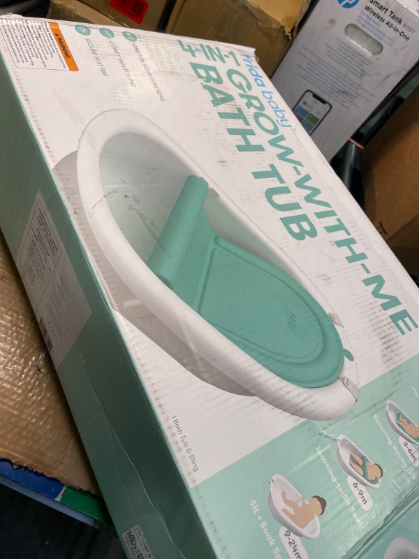 Photo 1 of 4-in-1 Grow-with-Me Bath Tub by Frida Baby Transforms Infant Bathtub to Toddler Bath Seat with Backrest for Assisted Sitting in Tub