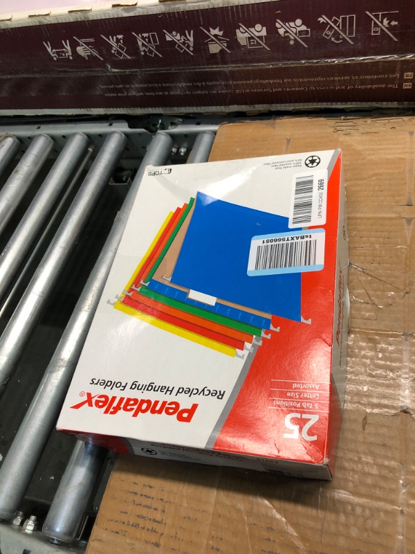 Photo 2 of Pendaflex Hanging File Folders, Letter Size, Assorted Colors, 1/5-Cut Adjustable Tabs, 25 Per Box (81663) Assorted Colors Letter Folders