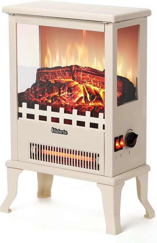 Photo 1 of 19" 1500W Infrared Electric Fireplace Stove, 3-Sided View, Realistic Flame, Overheat Protection, CSA Certified - For Small Spaces