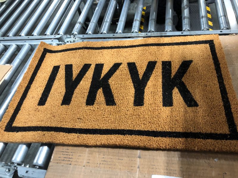 Photo 3 of #CultureTags - IYKYK Welcome Mat | 18 x 30 Coconut Coir Rug | Great Gift for Front Door, Porch, Patio or Garage | for People Who Love Hashtags + The Culture IYKYK 18x30