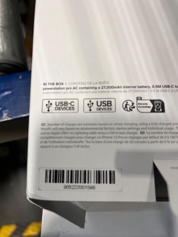 Photo 3 of mophie powerstation pro AC (2023) - 27,00 mAh External Battery compatbile with MacBook & iPad Portable PD battery with 100W of AC & 60W USB-C Fast Charge integrated carry strap - USB-C cable included.