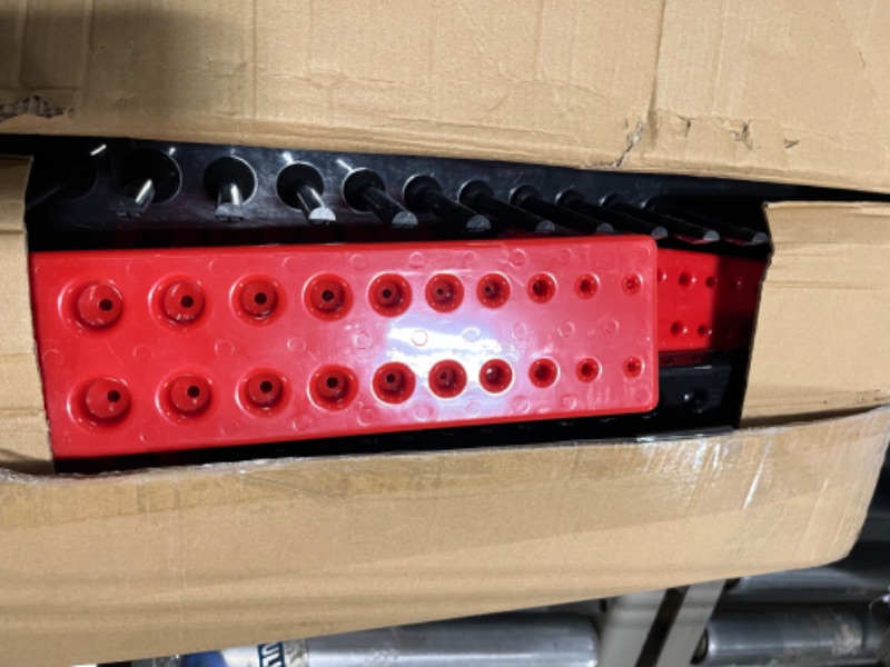 Photo 1 of 6PCS Socket Organizer Tray Set, Red SAE & Black Metric Socket Storage Trays, 1/4-Inch, 3/8-Inch & 1/2-Inch Drive Deep and Shadow Socket Holders for Toolboxes