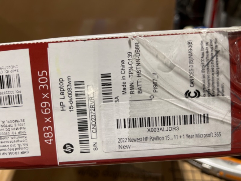 Photo 2 of HP 2022 Newest Pavilion 15.6" HD Laptop, Intel Quad-core Pentium Processor, 8GB RAM, 128GB SSD, 11 Hr Battry Life, Intel UHD Graphics, HD Webcam, Bluetooth, USB Type-C, Win 11 + 1 Year Microsoft 365 8GB RAM | 128GB SSD
No charger