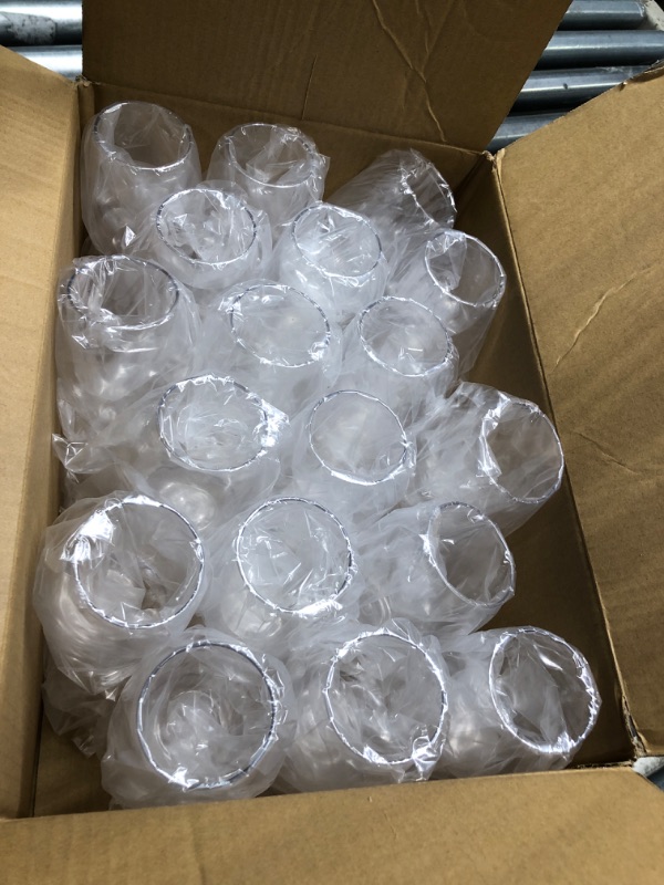 Photo 2 of 36 piece Stemless Unbreakable Crystal Clear Plastic Wine Glasses Set of 36 (12 Ounces)