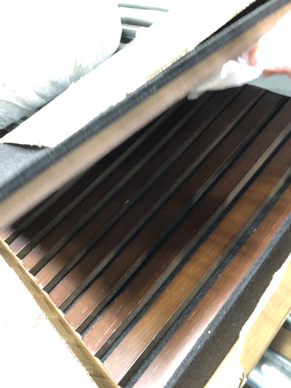 Photo 1 of Acoustic Slat Wood Soundproof Wall Panels with Foam 2PCS Walnut 43.3IN Height walnut 2