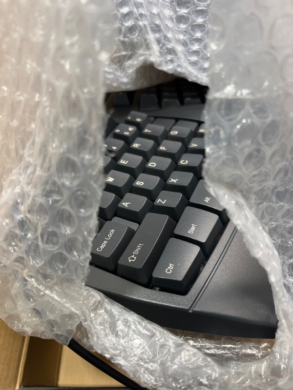 Photo 1 of Perixx Periboard-512 Ergonomic Split Keyboard - Natural Ergonomic Design - Black - Bulky Size 19.09"x9.29"x1.73", US English Layout Wired Black Keyboard