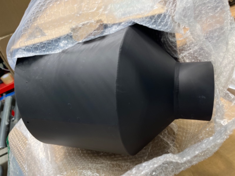 Photo 2 of A-KARCK Exhaust Tip 4" Inlet to 10" Outlet, 15" Overall Length Black Coating Bolt On Exhaust Tailpipe Tip Protect Tailpipe 4'' to 10'', 15'' Long BLACK