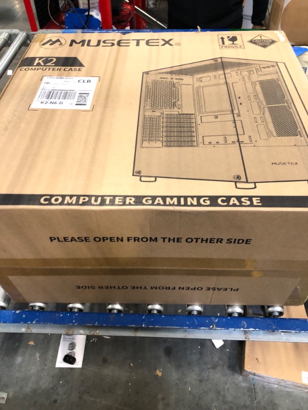 Photo 1 of MUSETEX PC CASE E-ATX Pre-Install 4 PWM ARGB Fans & 2 Side Fans, Type-C Mid Tower Computer Case with Full View Dual Tempered Glass, Gaming PC Case,Black(K2)